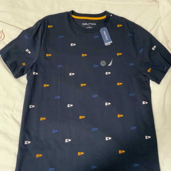 Nautical all over flag print soft cotton jersey tshirt - Picture 7 of 7